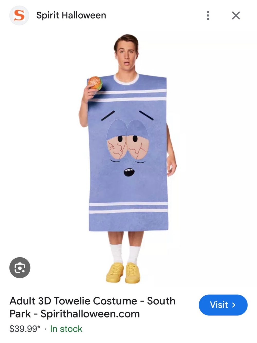 Spirit Halloween 3D Towelie Costume